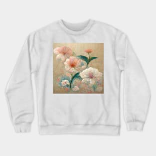 Traditional Japanese Flowers Painting Canvas #2 Crewneck Sweatshirt